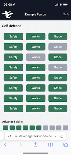 Self-defence grading online